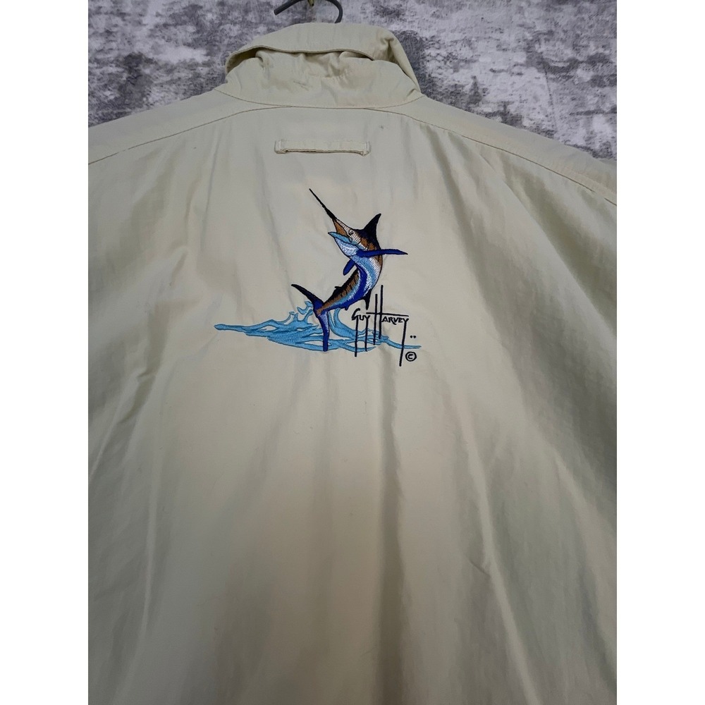 Aftco Guy Harvey Bluewater Men L Vented Fishing Shirt PFG style Tan Gorpcore - Picture 4 of 7